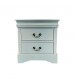 Spencer Solid Wooden Grey Colour Bedside Table with 2 Drawers Metal Handles